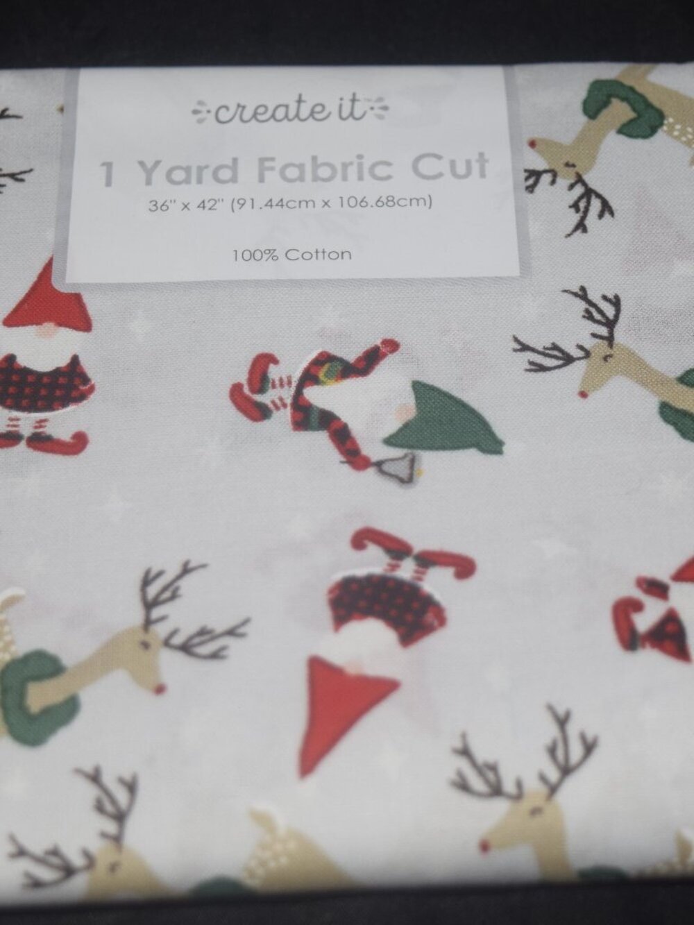Whimsical Holiday Gnome Fabric – 1 Yard Precut Cotton for Sewing